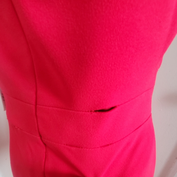 Aqua V-neck Cutout Dress - Picture 6 of 13